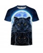 T-Shirts & Tanks - 3D Summer Fashion Moonlight Cat Print Men's Short Sleeve T-shirt