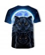 T-Shirts & Tanks - 3D Summer Fashion Moonlight Cat Print Men's Short Sleeve T-shirt