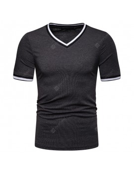 Men'S Thin Section High Stretch V-Neck Short-Sleeved T-Shirt