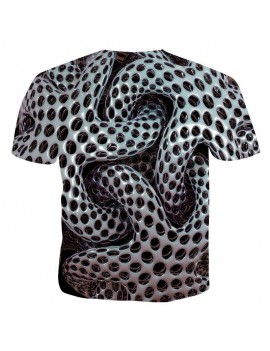 Summer New Men's 3D Geometric Print Short-Sleeved T-shirt