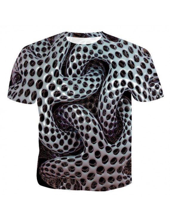 T-Shirts & Tanks - Summer New Men's 3D Geometric Print Short-Sleeved T-shirt