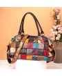 Women's Handbags - Women Bohemian Large Capacity Genuine Leather Handbags Patchwork Handmade Crossbody Bags