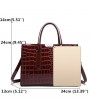 Women Crocodile Pattern Tote Handbag Large Capacity Solid Crossbody Bag