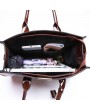 Women Crocodile Pattern Tote Handbag Large Capacity Solid Crossbody Bag