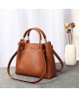 Women's Handbags - Women Faux Leather Two-piece Set Bucket Bag Handbag Shoulder Bag