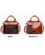 Women Retro Solid Leisure Handbag Faux Leather Crossbody Bag