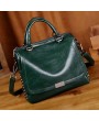 Women Retro Solid Leisure Handbag Faux Leather Crossbody Bag