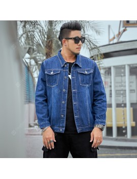 2020 Autumn And Winter Large Size Men's Denim Jacket Wide Prednisone Plus Fertilizer To Increase Men's Simple Denim Jacket