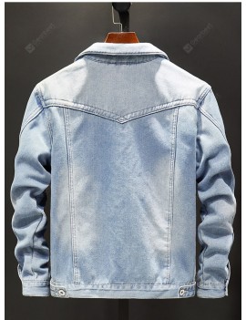 Autumn and Winter Large Size Loose Casual Men's Denim Jacket Washed Lapel Jacket