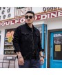 Denim Jackets - Large Size Classic Washed Men Denim Jacket Wide Prednisone Plus Fertilizer Male Casual Simple Coat