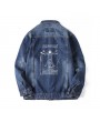 Denim Jackets - Large Size Men's Spring Men's Fashion Print Denim Jacket Loose Jacket