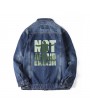 Denim Jackets - Large Size Men's Spring Men's Letters Printed Denim Jacket Loose Jacket