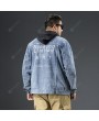 Denim Jackets - Large Size Printing Large Size Men's Autumn and Winter Loose Denim Stretch Jacket