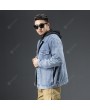 Denim Jackets - Large Size Printing Large Size Men's Autumn and Winter Loose Denim Stretch Jacket