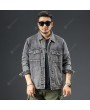 Denim Jackets - Large Size Printing Large Size Men's Autumn and Winter Loose Denim Stretch Jacket