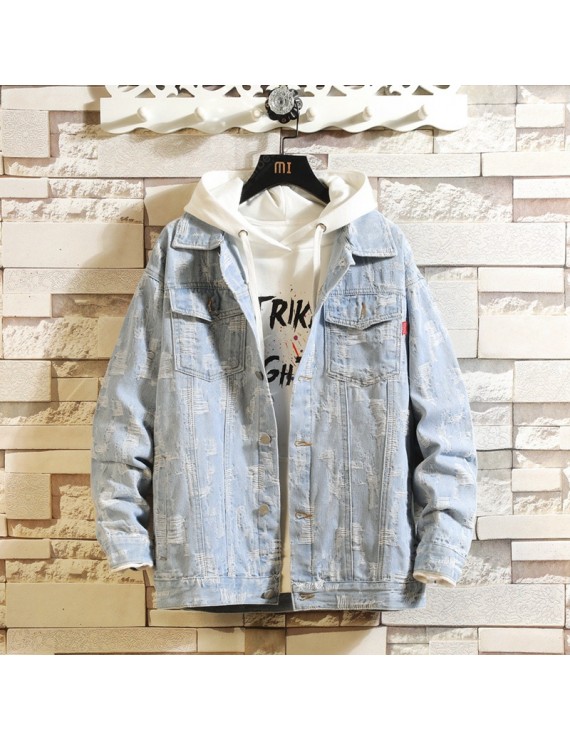 Denim Jackets - Men Fashion Casual Denim Jacket Loose Jeans Warm for Autumn Winter