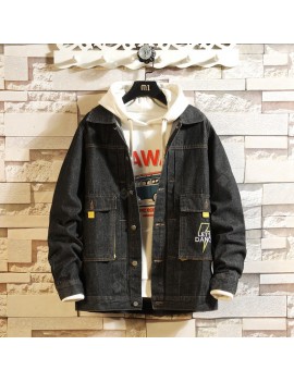 Men's Clothes Autumn and Winter Men's Casual Loose Denim Jacket