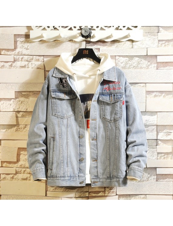 Denim Jackets - Men's Clothes Fashion Casual Denim Jacket Loose Jeans Jacket