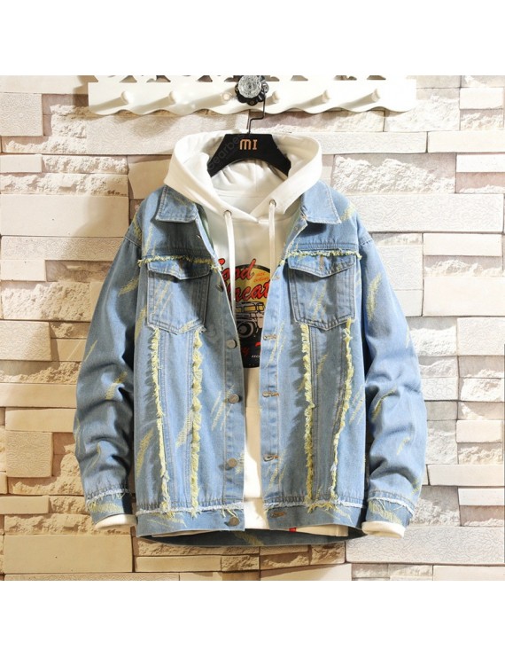 Denim Jackets - Men's Denim Jacket Casual Loose Jeans Jacket