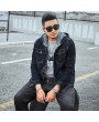 Denim Jackets - Men's Jacket Large Size Autumn And Winter Male Hooded Denim Jacket Loose Coat