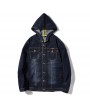 Denim Jackets - Men's Jacket Large Size Autumn And Winter Male Hooded Denim Jacket Loose Coat