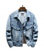 Denim Jackets - Men's Jacket Trend Men Autumn Classic Version Handsome Embroidery Casual Jacket