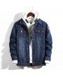 Denim Jackets - Printing Large Size Men's Spring and Autumn Loose Large Size Stretch Denim Jacket