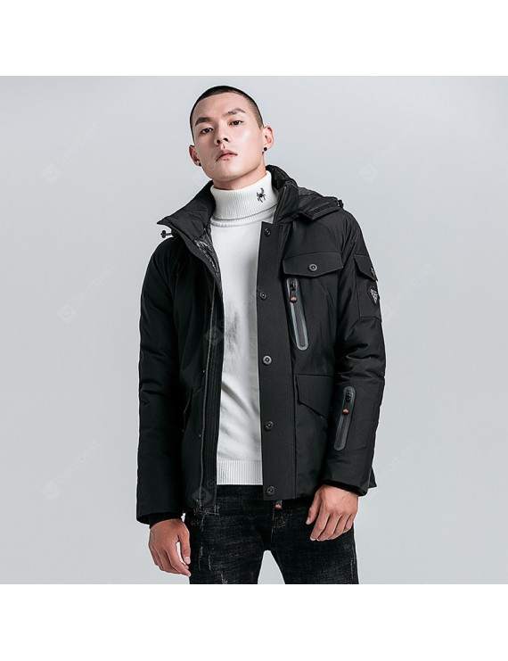 Bomber Jackets - 2020 Men's Winter Coat Thick Warm Tide Men Casual Cotton Hooded Winter Jacket Padded Male