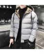 Bomber Jackets - Men's Cotton Hooded Thick Warm Winter Padded Collar Korean Slim Trend Of Cotton-padded Jacket Casual Jacket