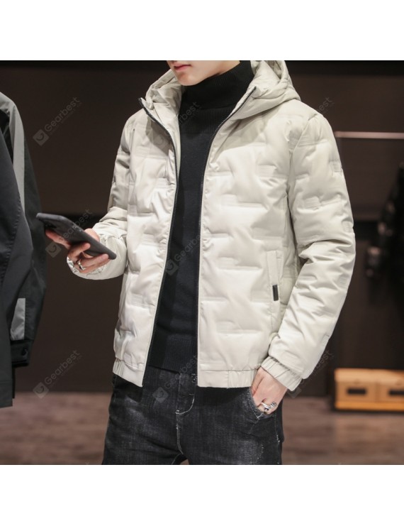 Men's Cotton-padded Clothes Autumn And Winter Fashion Hooded Padded Collar Korean Slim Trend Of Cotton-padded Jacket Casual Jacket