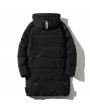 Bomber Jackets - Men's Cotton-padded Coat Winter Fashion Hooded Thick Warm Coat Long Padded Coat