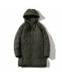 Bomber Jackets - Men's Cotton-padded Coat Winter Fashion Hooded Thick Warm Coat Long Padded Coat