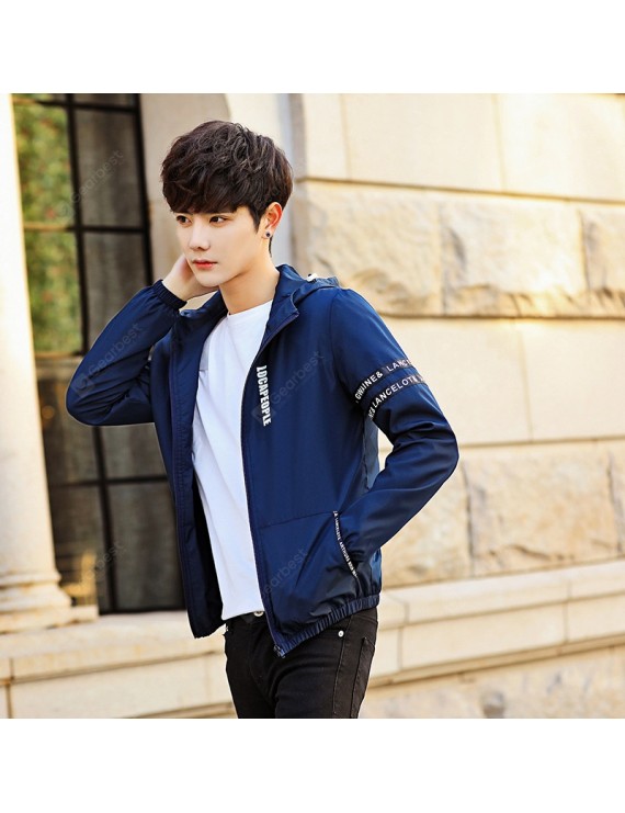 Men's Jackets Jacket Trend Of Young People Standing Collar Casual Slim Thin Windproof Jacket