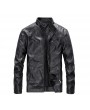 Bomber Jackets - Men's Leather Coat Male Taxi Velvet Warm Autumn And Winter Influx Of Men And Casual Jacket Big Yards