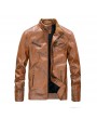 Bomber Jackets - Men's Leather Coat Male Taxi Velvet Warm Autumn And Winter Influx Of Men And Casual Jacket Big Yards