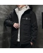 Men's Padded Winter Jacket Warm Korean Version Of Casual Loose Cotton Hooded Frock Coat Japanese