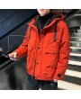 Men's Padded Winter Jacket Warm Korean Version Of Casual Loose Cotton Hooded Frock Coat Japanese