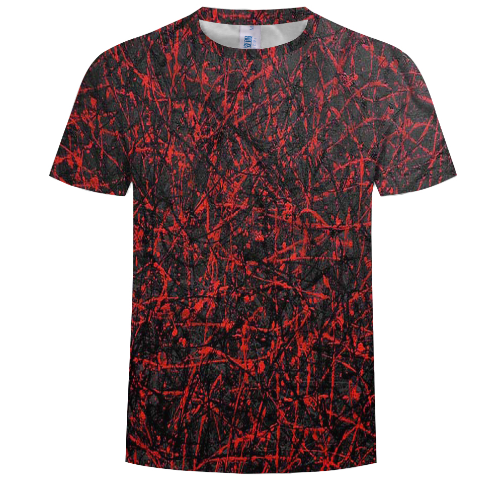 3D Summer Fashion New Mesh Line Printing Men's Short-Sleeved T-shirt- Multi 3XL