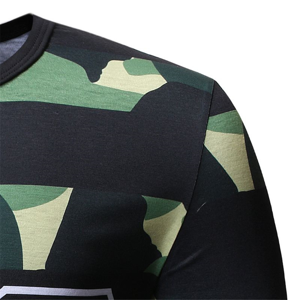 Men'S T-Shirt Recreational Short Sleeve O-Collar Fashion Printed Cotton T-Shirt- Army Green 2XL