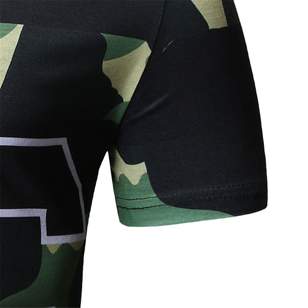 Men'S T-Shirt Recreational Short Sleeve O-Collar Fashion Printed Cotton T-Shirt- Army Green 2XL